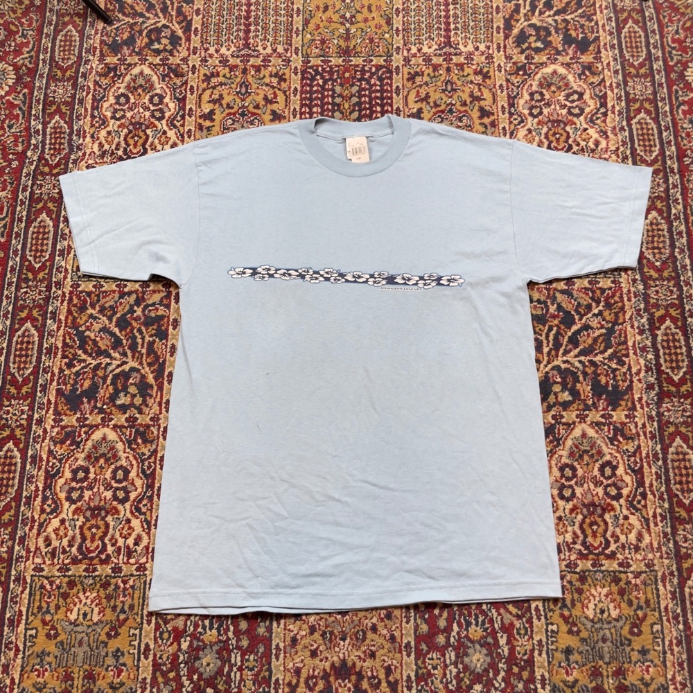 VTG 90s 00s DS NWT HAWAIIAN LEGENDS Mens Light Blue Floral Print T Shirt XL surf